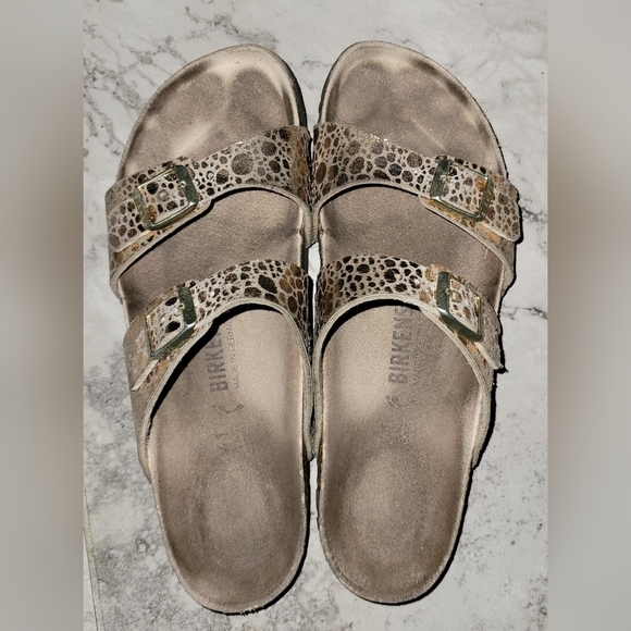 Birkenstock Shoes - Birkenstock Arizona Metallic Stone Bronze Copper Sz 41